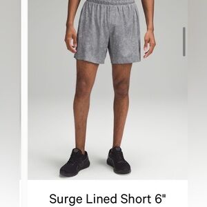 Lululemon Men’s Surge Lined Shorts 6”
Gravel Dust Asphalt Medium